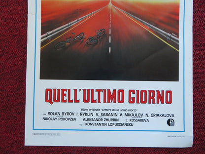 QUELL'ULTIMO GIORNO ITALIAN LOCANDINA (27.5"x13") POSTER ROLAN BYKOV 1987 Movie posters