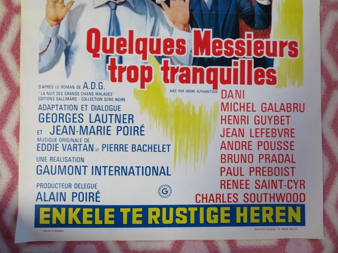QUELQUES MESSIEURS TROP TRANQUILLES BELGIUM (21.5"x14.5") POSTER DANI 1973 Movie posters