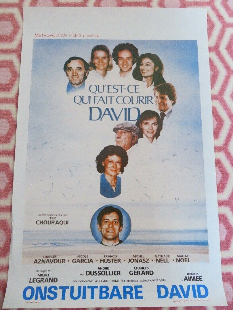 QU'EST - CE QUI FAIT COURIR DAVID BELGIUM (21.5"x 14.5") POSTER C.AZNAVOUR 1982 Movie posters