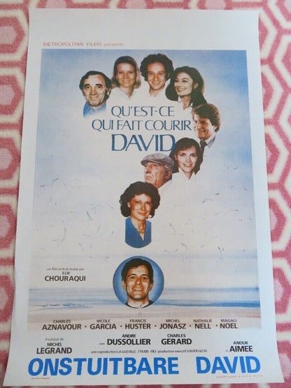 QU'EST - CE QUI FAIT COURIR DAVID BELGIUM (21.5"x 14.5") POSTER C.AZNAVOUR 1982 Movie posters