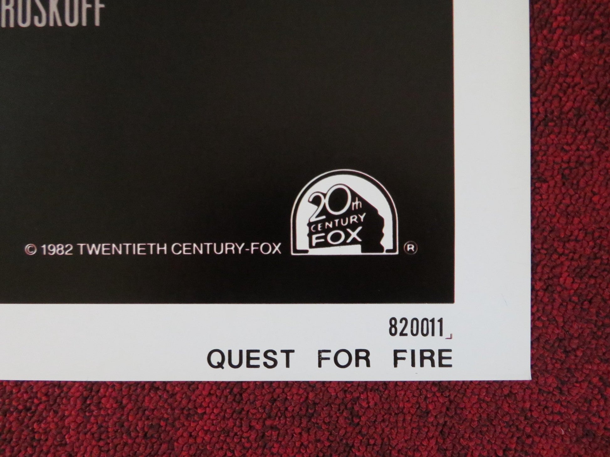 QUEST FOR FIRE FOLDED US ONE SHEET POSTER EVERETT MCGILL RON PERLMAN 1982 Rendezvous Cinema Movie posters