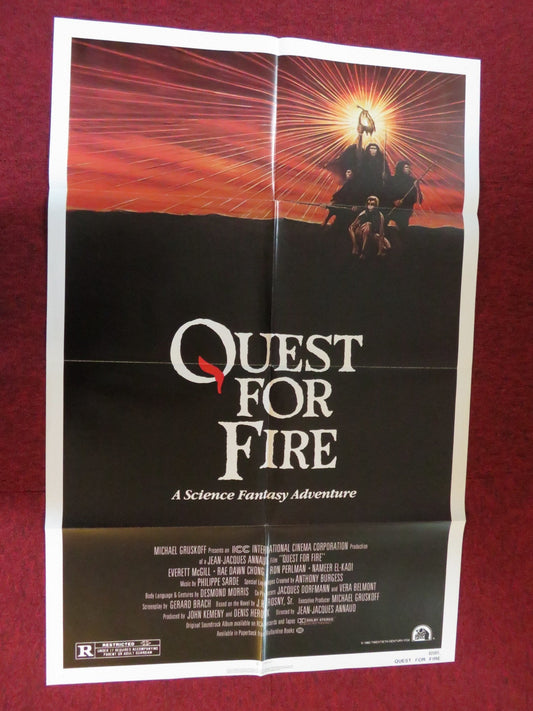 QUEST FOR FIRE FOLDED US ONE SHEET POSTER EVERETT MCGILL RON PERLMAN 1982 Rendezvous Cinema Movie posters