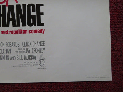 QUICK CHANGE FOLDED US ONE SHEET POSTER BILL MURRAY GEENA DAVIS 1990 Movie posters