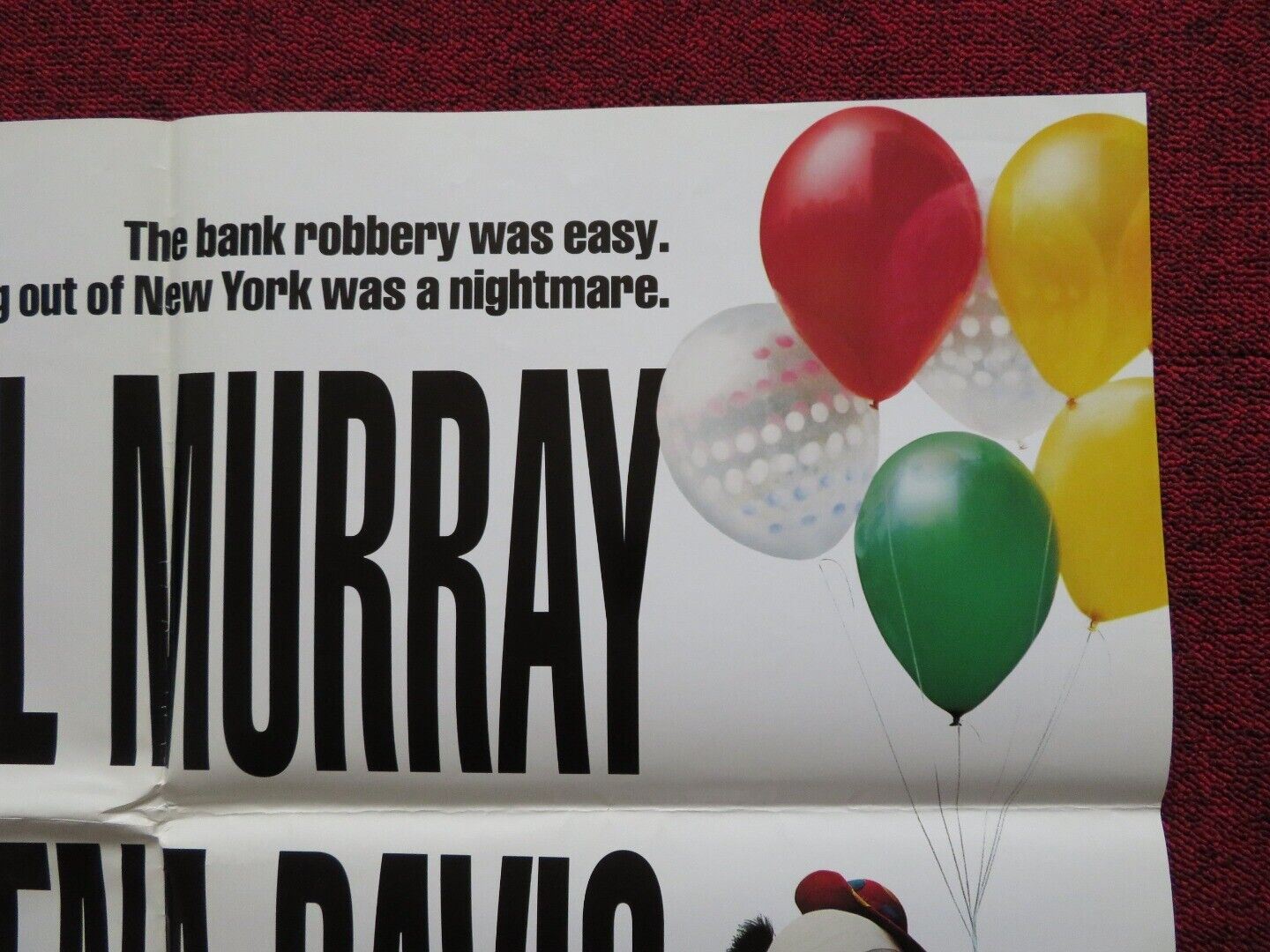 QUICK CHANGE FOLDED US ONE SHEET POSTER BILL MURRAY GEENA DAVIS 1990 Movie posters