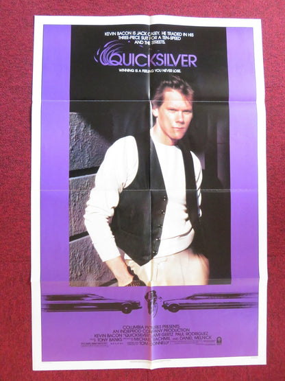 QUICKSILVER FOLDED US ONE SHEET POSTER KEVIN BACON JAMI GERTZ 1986 Rendezvous Cinema Movie posters