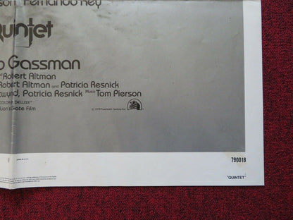 QUINTET FOLDED US ONE SHEET POSTER PAUL NEWMAN VITTORIO GASSMAN 1979 Movie posters