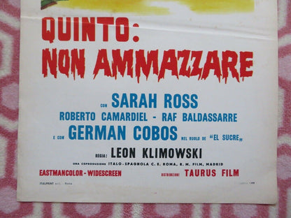 QUINTO: NON AMMAZZARE ITALIAN LOCANDINA (27.5"x13") POSTER SARAH ROSS 1968 Movie posters