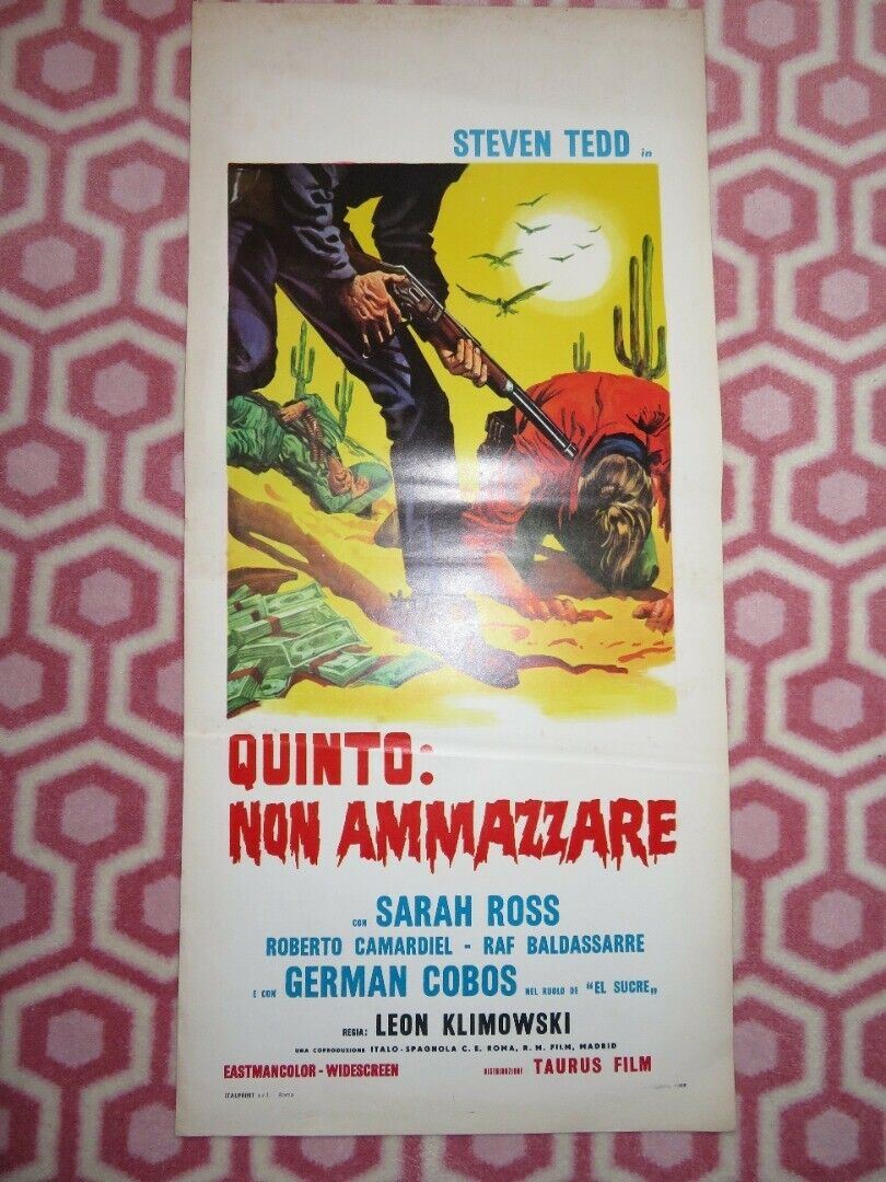 QUINTO: NON AMMAZZARE ITALIAN LOCANDINA (27.5"x13") POSTER SARAH ROSS 1968 Movie posters