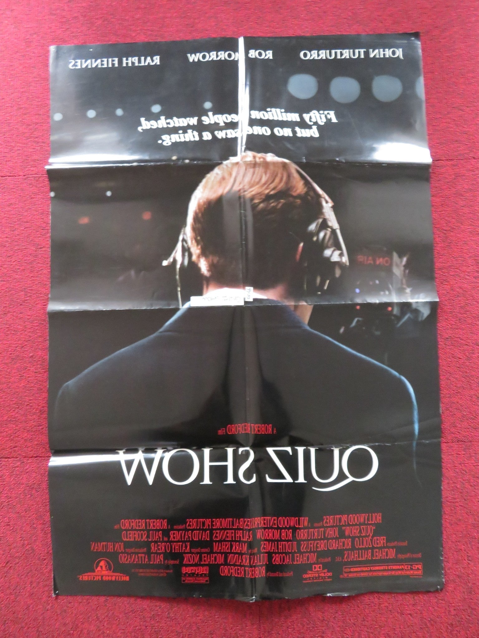 QUIZ SHOW FOLDED US ONE SHEET POSTER JOHN TURTRRO ROB MORROW 1994 Rendezvous Cinema Movie posters