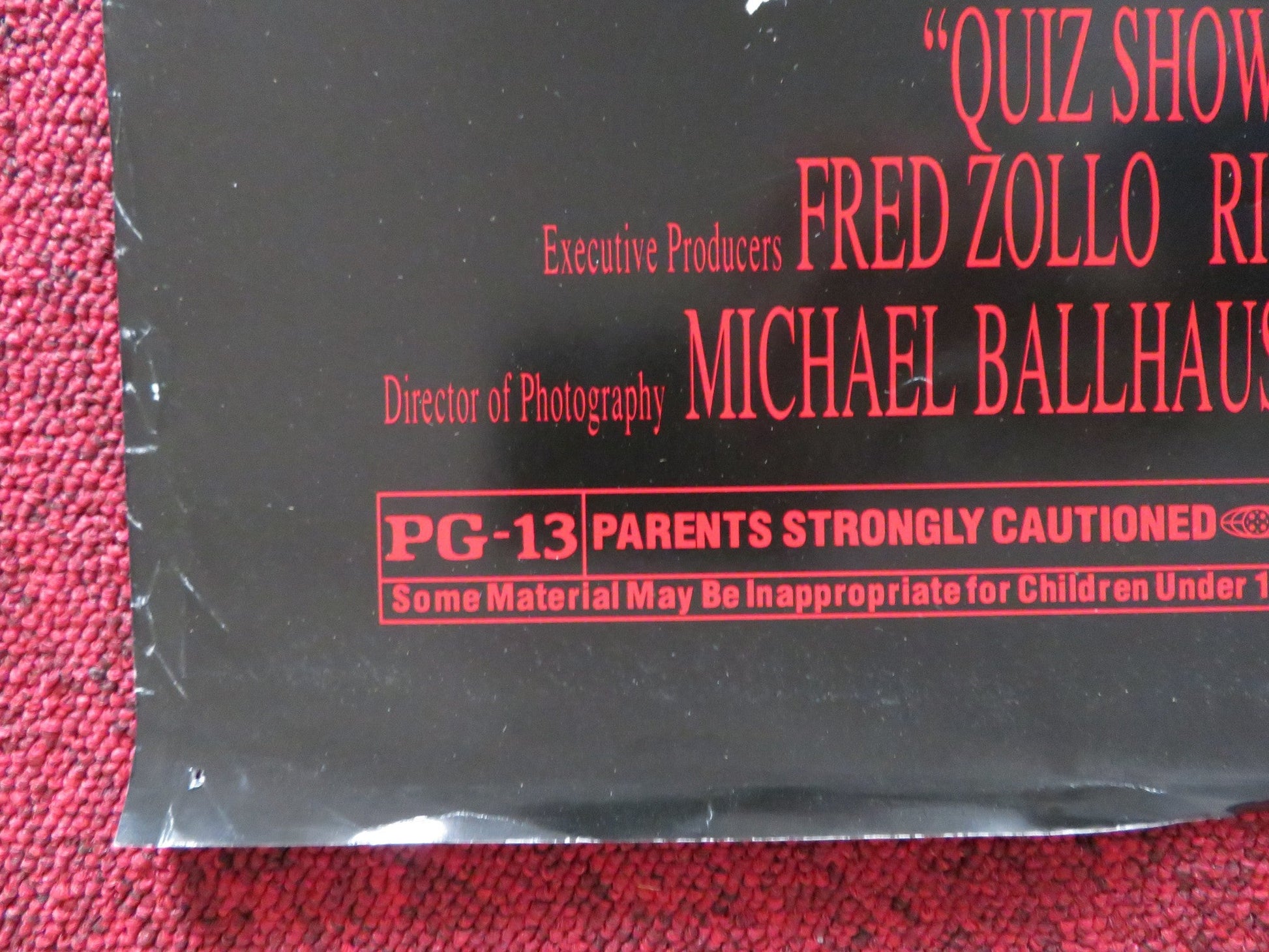 QUIZ SHOW FOLDED US ONE SHEET POSTER JOHN TURTRRO ROB MORROW 1994 Rendezvous Cinema Movie posters