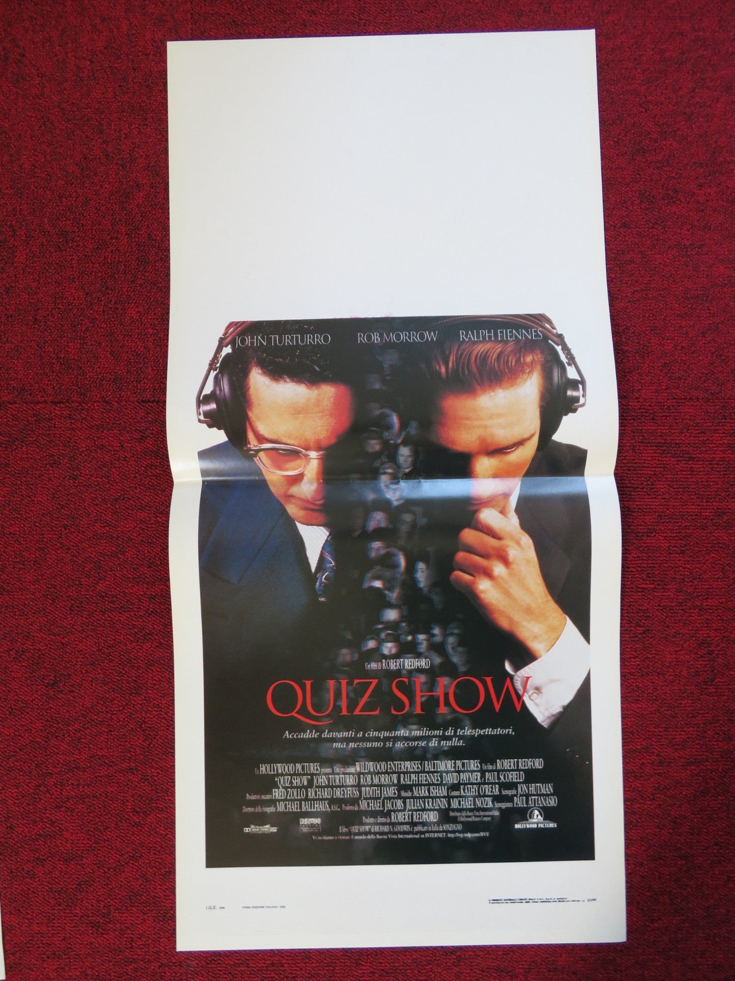 QUIZ SHOW ITALIAN LOCANDINA (27.5"x13") POSTER JOHN TURTURRO RALPH FIENNES 1994 Rendezvous Cinema Movie posters
