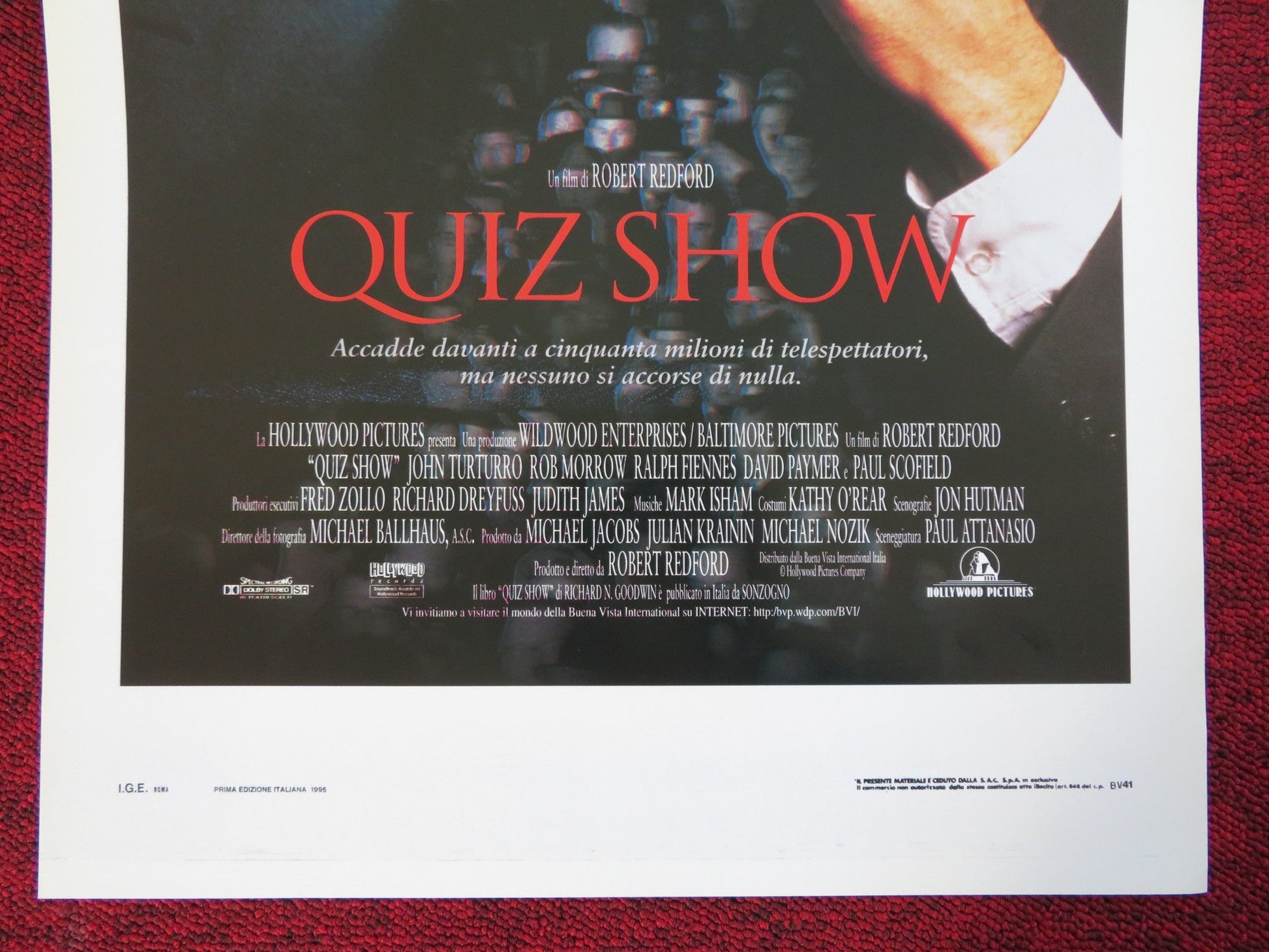 QUIZ SHOW ITALIAN LOCANDINA (27.5"x13") POSTER JOHN TURTURRO RALPH FIENNES 1994 Rendezvous Cinema Movie posters