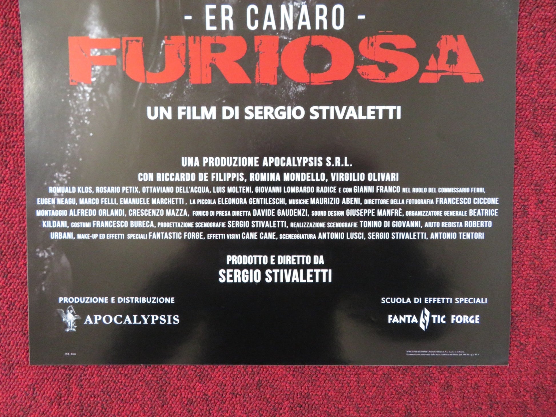 RABBIA FURIOSA - ER CANARO ITALIAN LOCANDINA POSTER RICCARDO DE FILIPPIS 2018 Rendezvous Cinema Movie posters