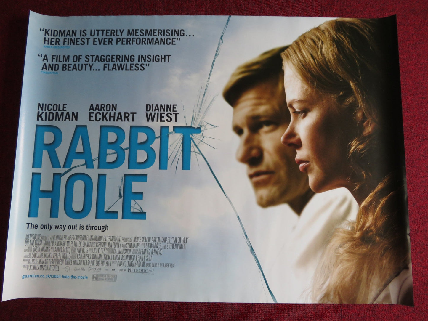 RABBIT HOLE UK QUAD (30"x 40") ROLLED POSTER NICOLE KIDMAN AARON ECKHART 2010 Rendezvous Cinema Movie posters