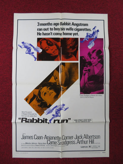 RABBIT, RUN FOLDED US ONE SHEET POSTER JAMES CAAN ANJANETTE COMER 1970 Rendezvous Cinema Movie posters
