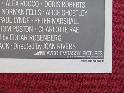 RABBIT TEST FOLDED US ONE SHEET POSTER BILLY CHIRSTAL JOAN RIVERS 1973 Movie posters