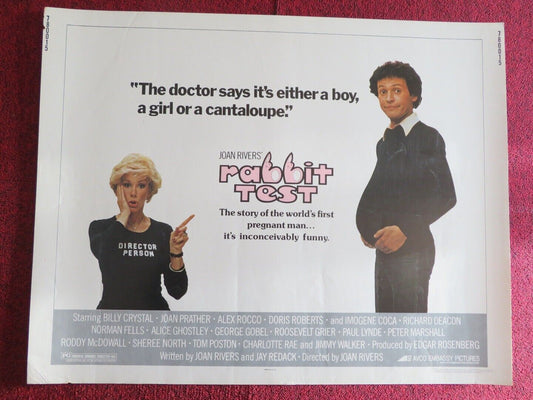 RABBIT TEST US HALF SHEET (22"x 28") POSTER JOAN RIVRES BILLY CRYSTAL 1978 Movie posters