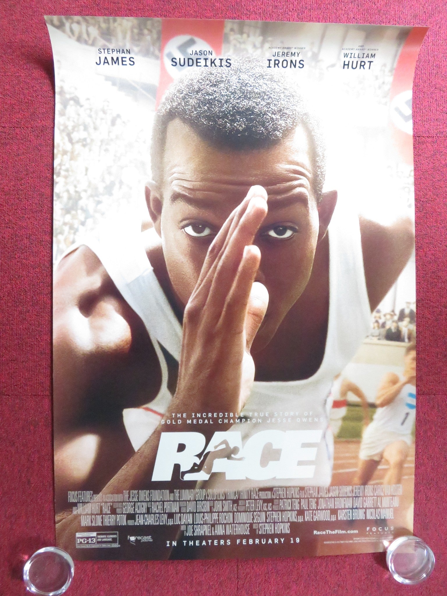 RACE US ONE SHEET ROLLED POSTER STEPHAN JAMES JASON SUDEIKIS 2016 Rendezvous Cinema Movie posters