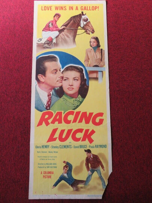 RACING LUCK US INSERT (14"x 36") POSTER GLORIA HENRY STANLEY CLEMENTS 1948 Movie posters