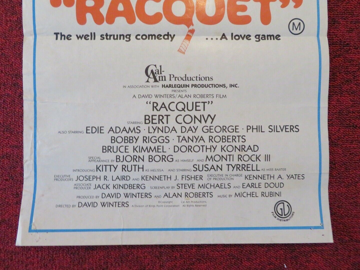 RACQUET FOLDED AUSTRALIAN DAYBILL POSTER Bert Convy Lynda Day George 1979 - Rendezvous Cinema