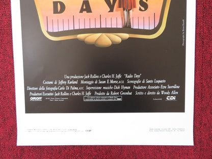 RADIO DAYS ITALIAN LOCANDINA POSTER WOODY ALLEN MIKE STARR 1987 Rendezvous Cinema Movie posters