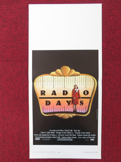 RADIO DAYS ITALIAN LOCANDINA POSTER WOODY ALLEN MIKE STARR 1987 Rendezvous Cinema Movie posters