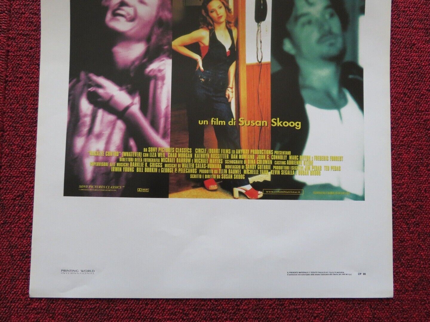 RAGAZZE CONTRO / whatever ITALIAN LOCANDINA (27.5"x13") POSTER LIZA WEIL 1998 Rendezvous Cinema Movie posters