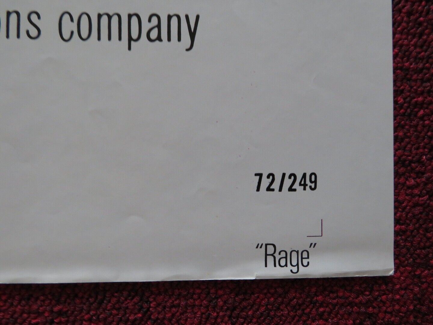 RAGE FOLDED US ONE SHEET POSTER GEORGE C. SCOTT 1972 Movie posters