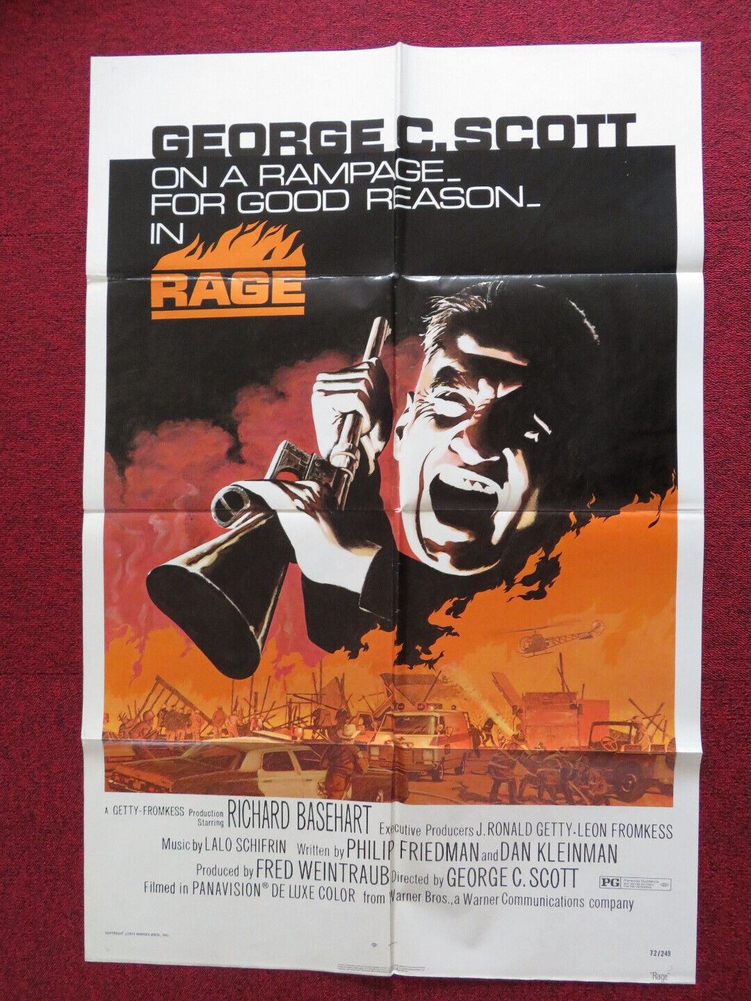 RAGE FOLDED US ONE SHEET POSTER GEORGE C. SCOTT 1972 Movie posters