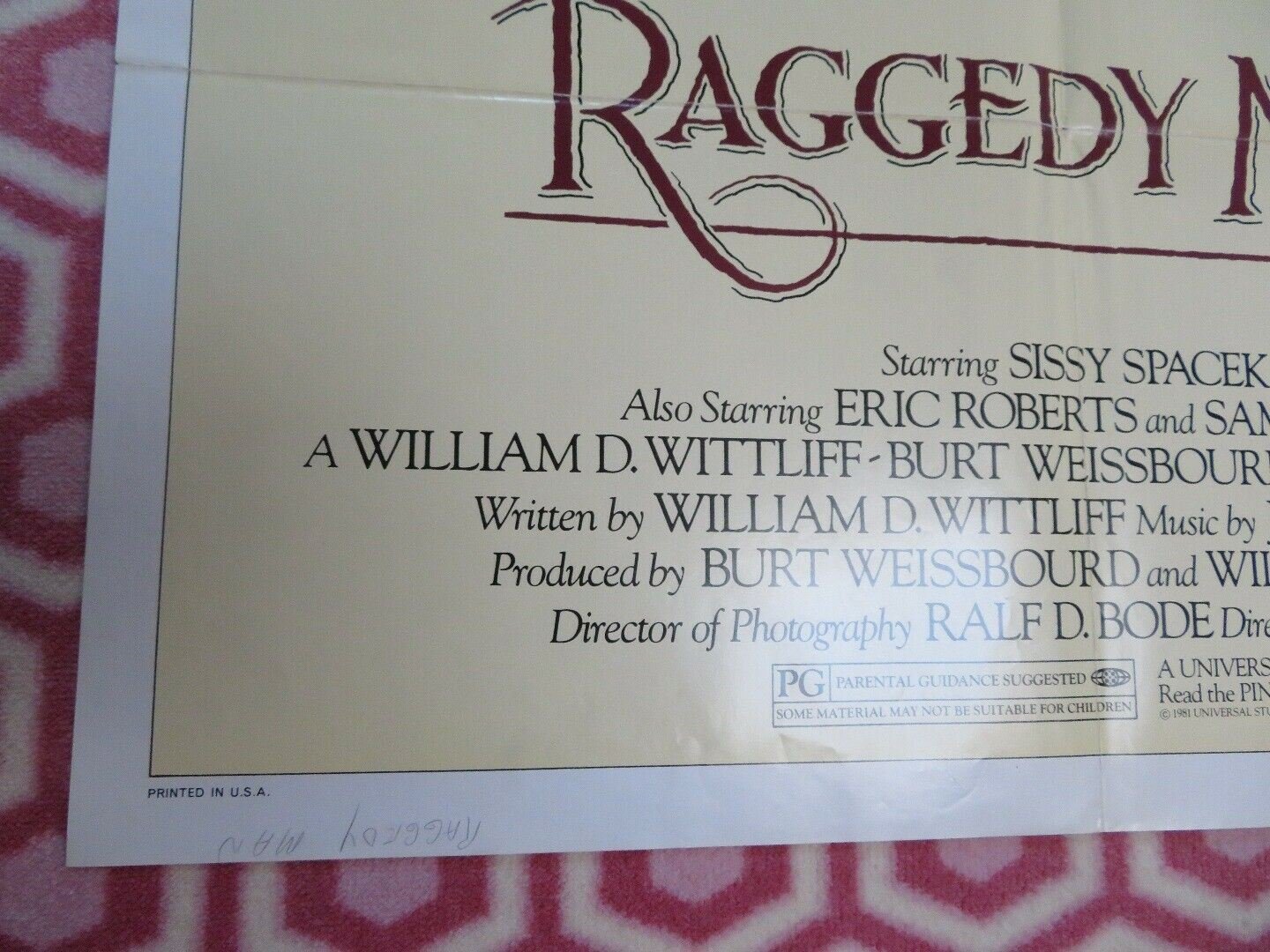 RAGGEDY MAN US ONE SHEET POSTER SISSY SPACEK 1981 Movie posters