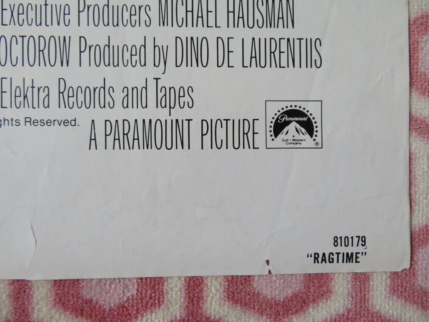 RAGTIME FOLDED US ONE SHEET POSTER JAMES CAGNEY 1981 Movie posters