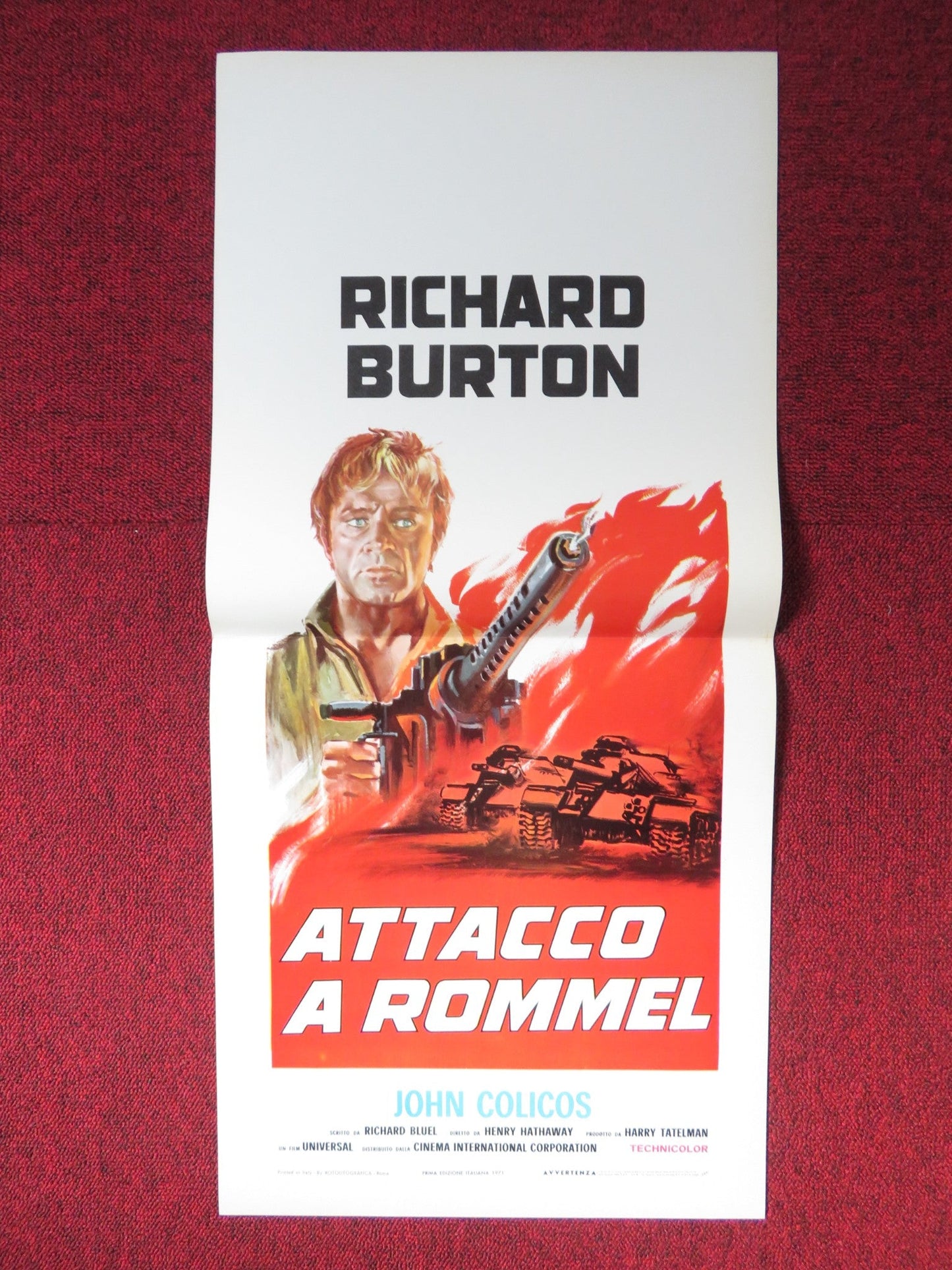 RAID ON ROMMEL ITALIAN LOCANDINA POSTER RICHARD BURTON JOHN COLICOS 1971 Rendezvous Cinema Movie posters