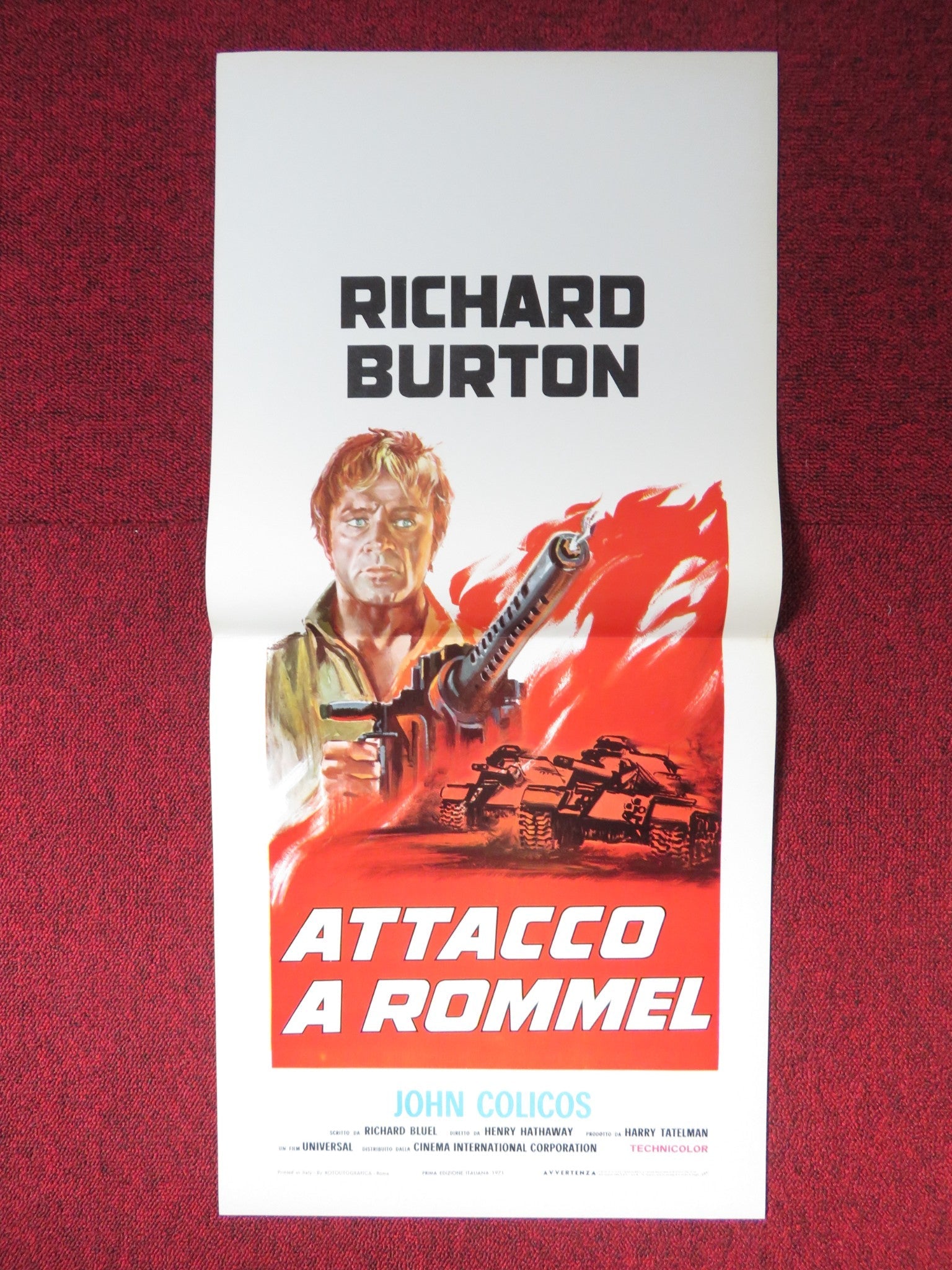 RAID ON ROMMEL ITALIAN LOCANDINA POSTER RICHARD BURTON JOHN COLICOS 1971 Rendezvous Cinema Movie posters