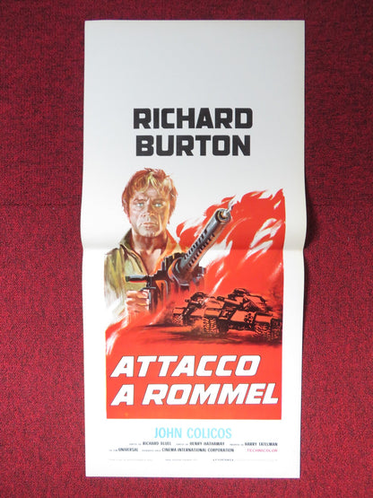 RAID ON ROMMEL ITALIAN LOCANDINA POSTER RICHARD BURTON JOHN COLICOS 1971 Rendezvous Cinema Movie posters