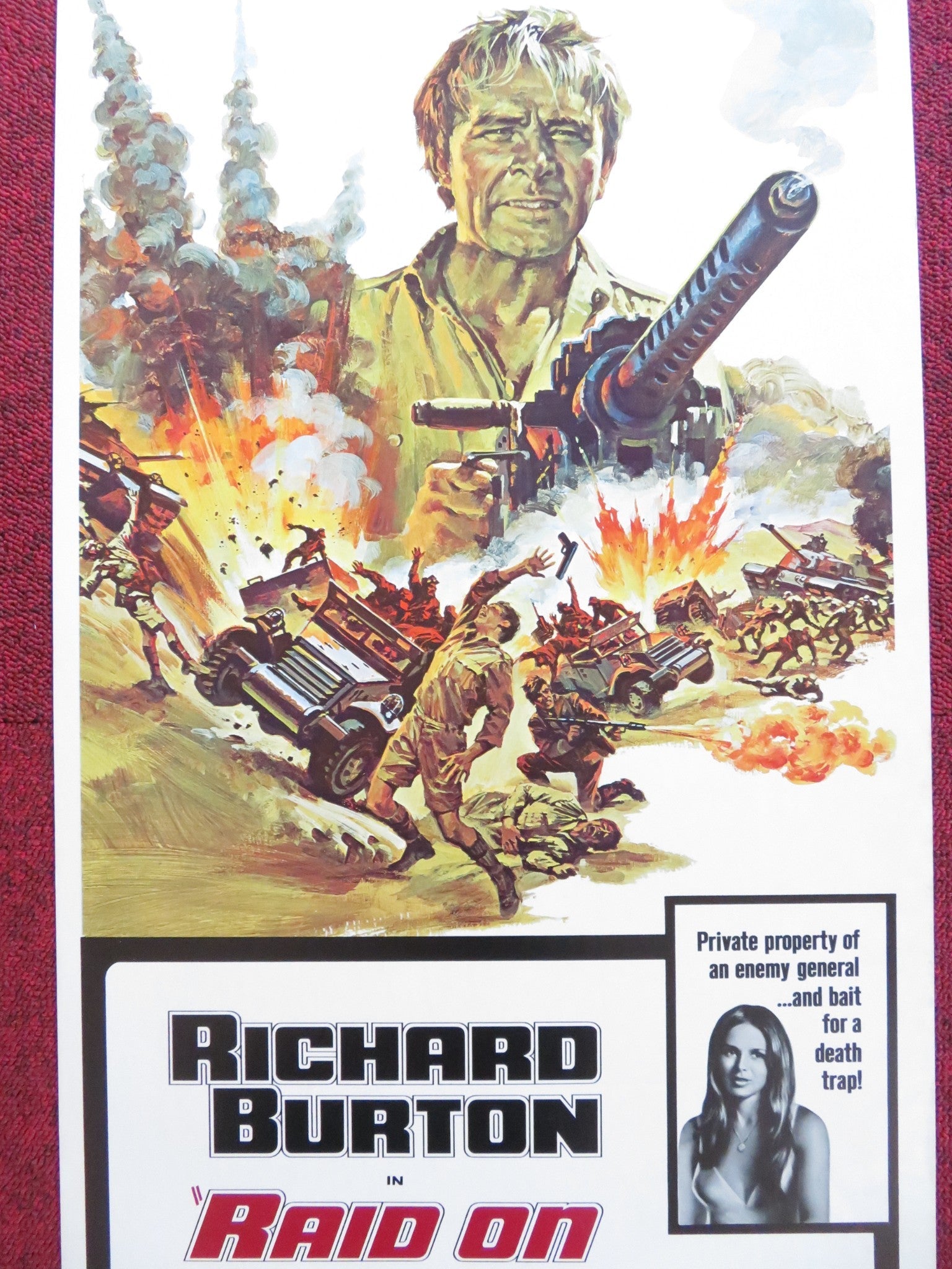 RAID ON ROMMEL US INSERT (14"x 36") POSTER RICHARD BURTON JOHN COLICOS 1971 Rendezvous Cinema Movie posters