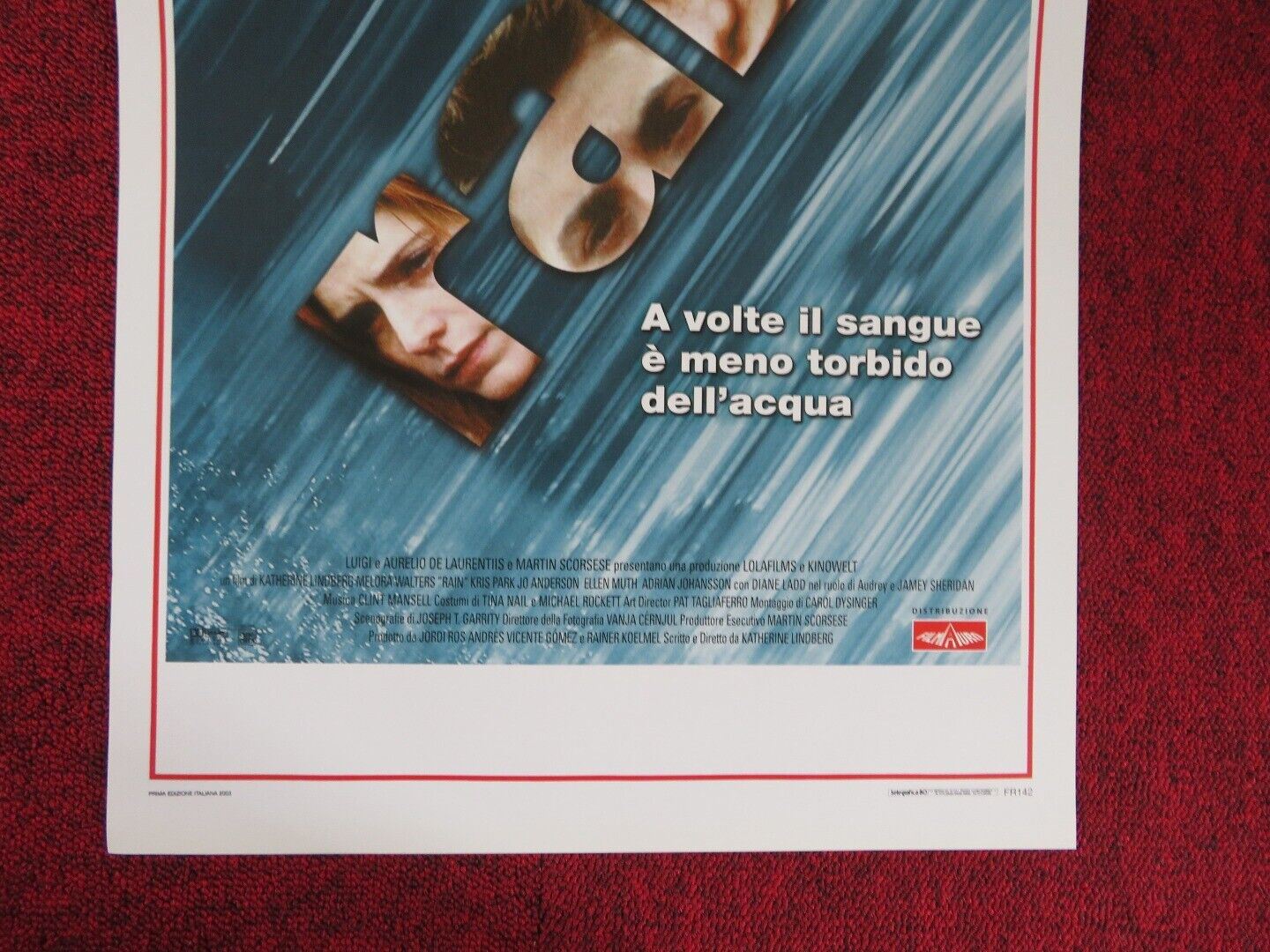 RAIN ITALIAN LOCANDINA (27.5"x13") POSTER KATHERINE LINDBERG 2003 Movie posters
