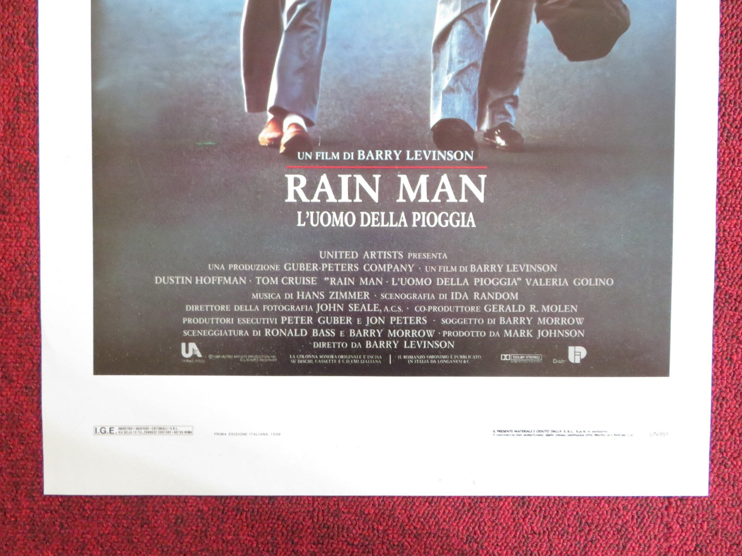 RAIN MAN ITALIAN LOCANDINA POSTER DUSTIN HOFFMAN TOM CRUISE 1989 Rendezvous Cinema Movie posters