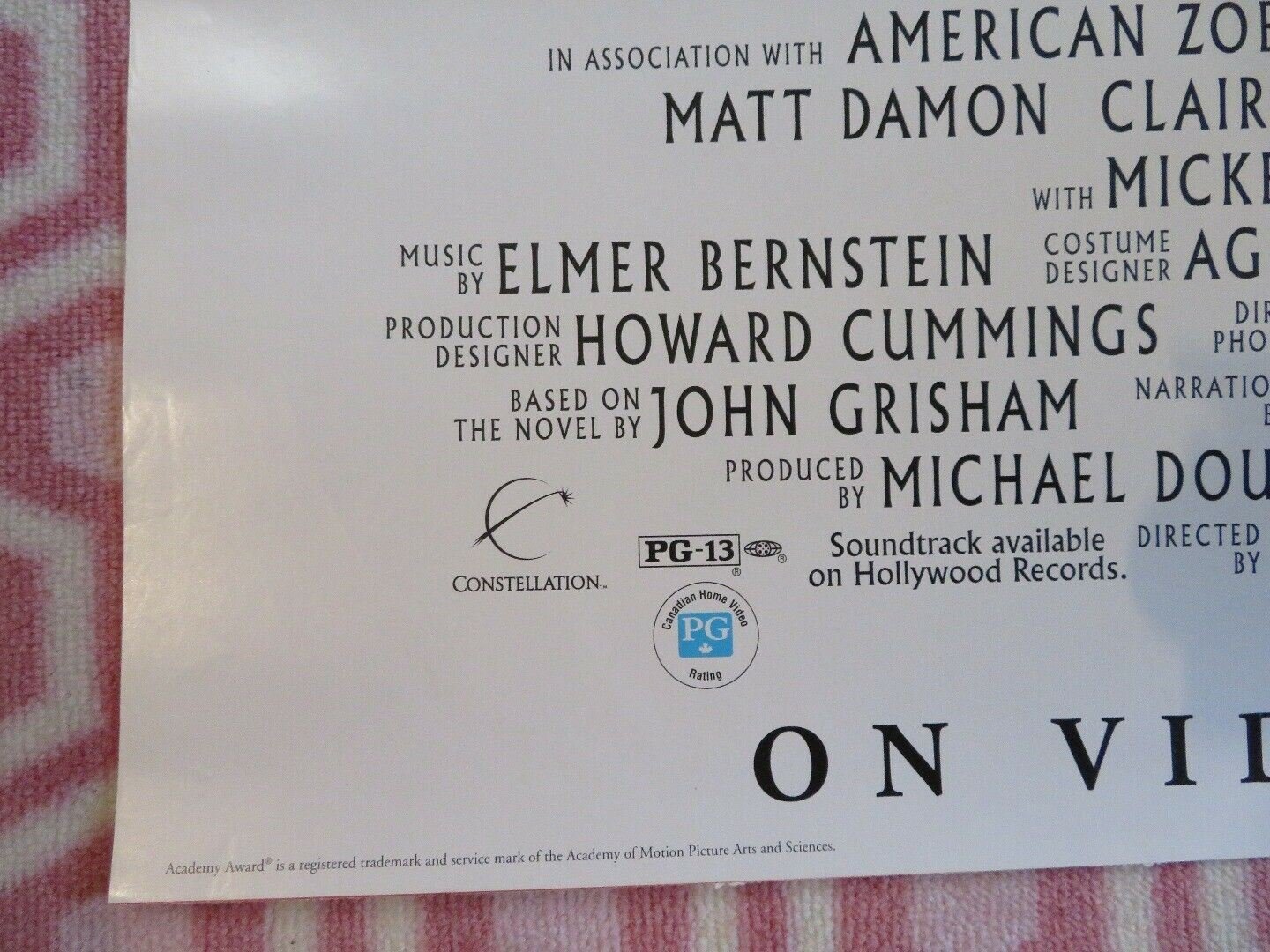 RAINMAKER US (27"X 39.5") VIDEO VHS POSTER FOLDED MATT DAMON MICKEY ROURKE 1997 Movie posters