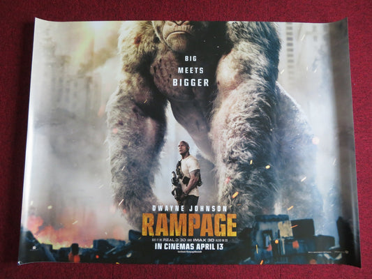 RAMPAGE - B UK QUAD (30"x 40") ROLLED POSTER DWAYNE JOHNSON 2018 Rendezvous Cinema Movie posters