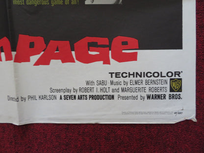 RAMPAGE FOLDED US ONE SHEET POSTER ROBERT MITCHUM ELSA MARTINELLI 1963 Rendezvous Cinema Movie posters