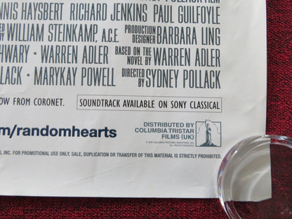 RANDOM HEARTS UK QUAD (30"x 40") ROLLED POSTER HARRISON FORD K. S. THOMAS 1999 Rendezvous Cinema Movie posters