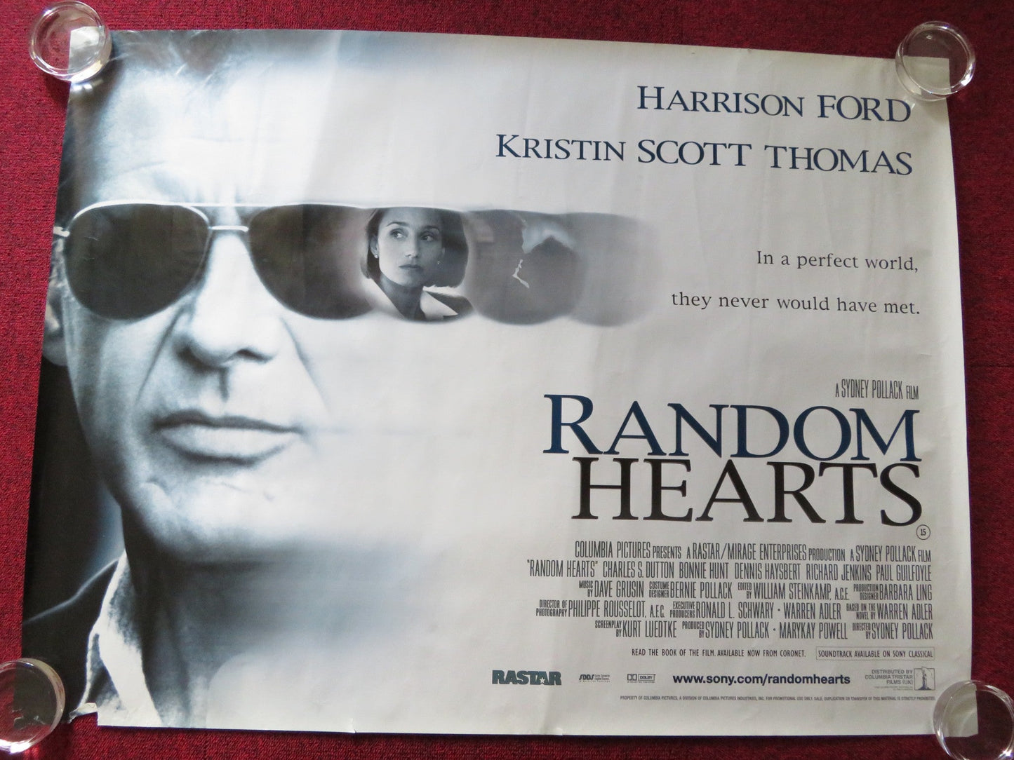 RANDOM HEARTS UK QUAD (30"x 40") ROLLED POSTER HARRISON FORD K. S. THOMAS 1999 Rendezvous Cinema Movie posters