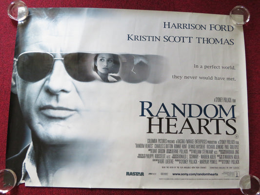 RANDOM HEARTS UK QUAD (30"x 40") ROLLED POSTER HARRISON FORD K. S. THOMAS 1999 Rendezvous Cinema Movie posters