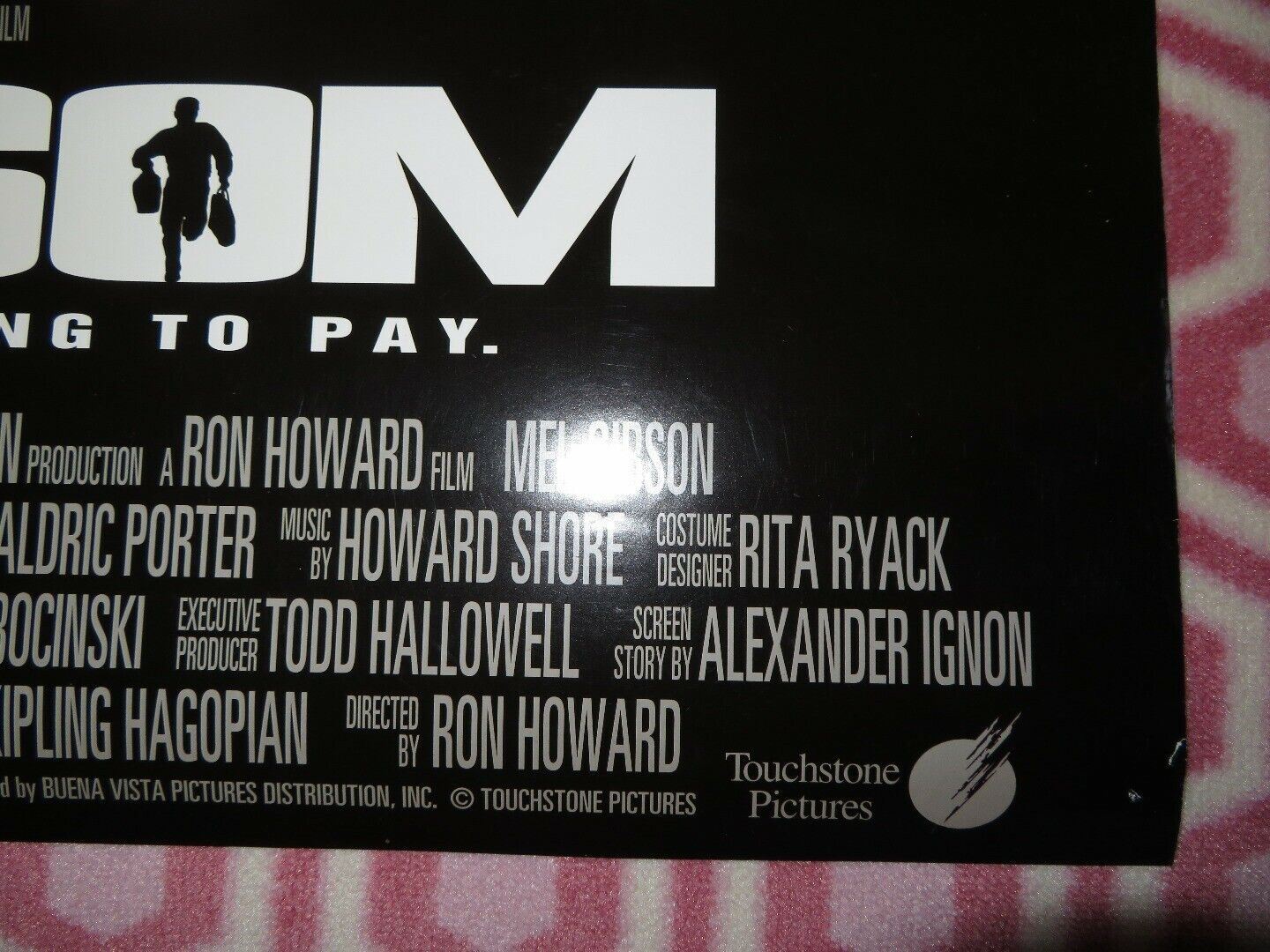 RANSOM ONE SHEET ROLLED POSTER MEL GIBSON 1996 Movie posters