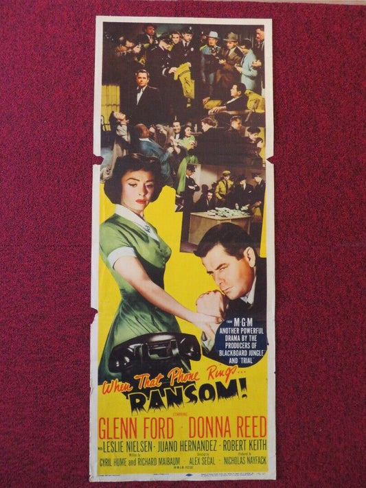 RANSOM! US INSERT (14"x 36") POSTER GLENN FORD DONNA REED 1956 Movie posters