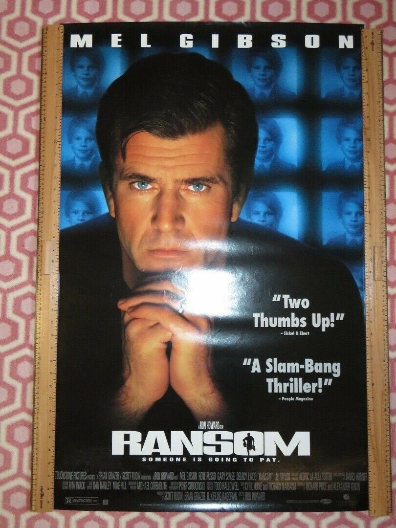RANSOM US ONE SHEET ROLLED POSTER MEL GIBSON RENE RUSSO 1996 Movie posters