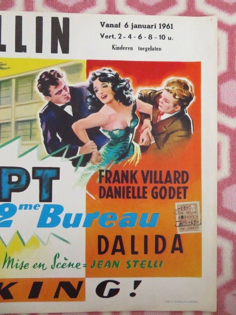 RAPT AU 2ME BUREAU/ Operation Abduction BELGIUM (14"x 21.5") POSTER 1958 Movie posters