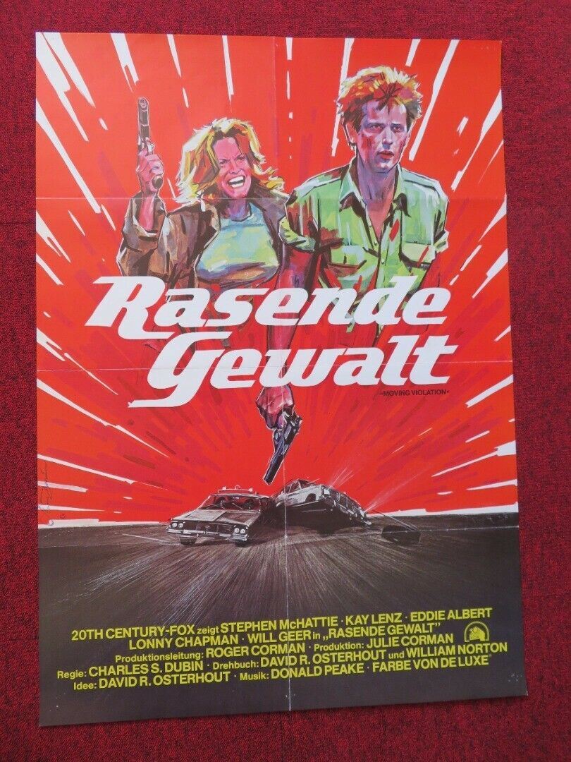 RASENDE GEWALT/ Moving Violation GERMAN A1 ROLLED POSTER STEPHEN MCHATTIE '76 Movie posters