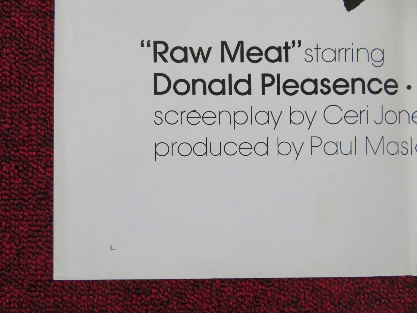 RAW MEAT / DEATH LINE FOLDED US ONE SHEET POSTER DONALD PLEASENCE 1973 Rendezvous Cinema Movie posters
