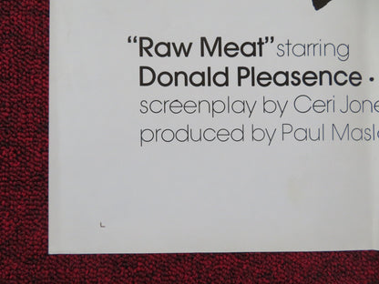 RAW MEAT / DEATH LINE FOLDED US ONE SHEET POSTER DONALD PLEASENCE 1973 Rendezvous Cinema Movie posters